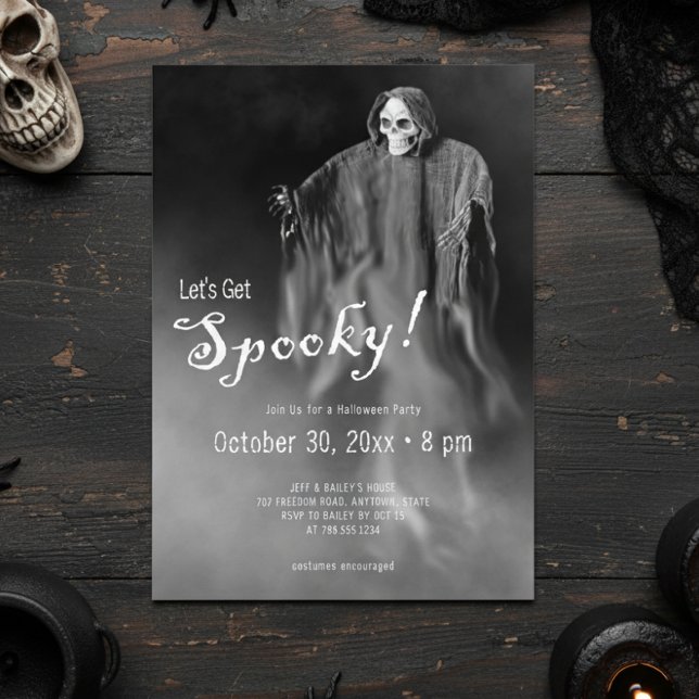 Invitation Éffrayant Ghosts Skeleton Halloween Party (Créateur téléchargé)