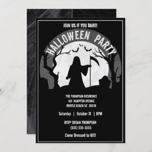 Invitation Éffrayant Grim Reaper Halloween Party