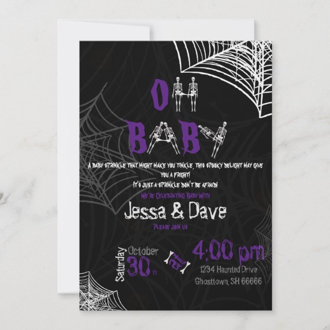 Invitation Éffrayant Halloween Baby Sprinkl  (Devant)