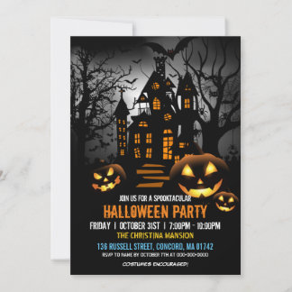 Invitation Éffrayant Haunch House Citrouille Halloween Party