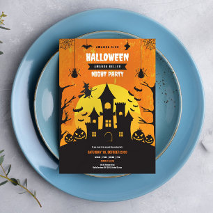 Invitation Éffrayant Haunted Castle Halloween Soirée