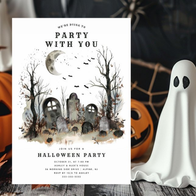 Invitation Éffrayant mourir pour l'Halloween de fête (Créateur téléchargé)