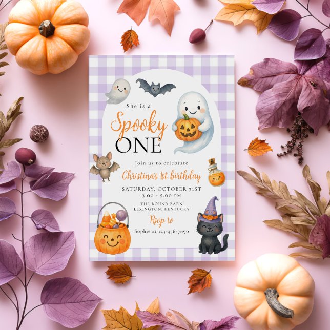 Invitation Éffrayant One Cute Ghost Halloween 1er anniversair (Créateur téléchargé)
