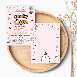 Invitation Éffrayant One Girl Halloween 1er Anniversaire mign