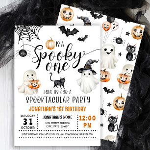 Invitation Éffrayant UN 1er anniversaire Fantômes chauves-sou