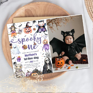 Invitation Éffrayant Un Fantôme Halloween 1er Anniversaire Ph
