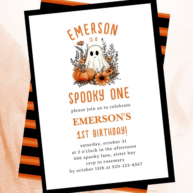 Invitation Éffrayant Un Fantôme Halloween fête d'anniversaire (Créateur téléchargé)