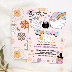 Invitation Éffrayant Un Fantôme Super Hippie Halloween Annive