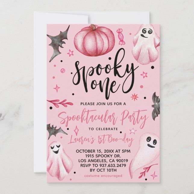 Invitation Éffrayant Un Halloween 1er Anniversaire (Devant)