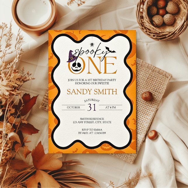 Invitation Éffrayant Un Halloween 1er Anniversaire (Spooky One Halloween 1st Birthday Invitation)