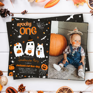 Invitation Éffrayant Un Halloween mignon Fantôme 1er Annivers