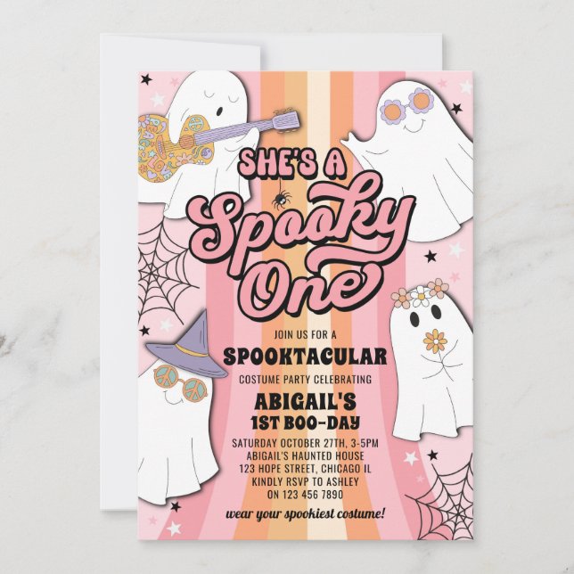 Invitation Éffrayant Un Halloween Super 1er anniversaire (Devant)