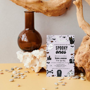 Invitation Éffrayant Un Halloween Twin premier anniversaire