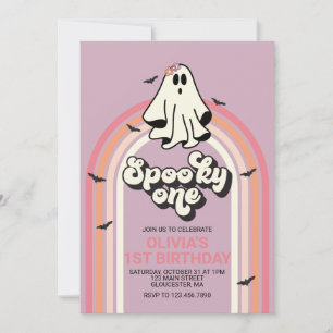 Invitation Éffrayant Un Retro Halloween Fantôme 1er Anniversa