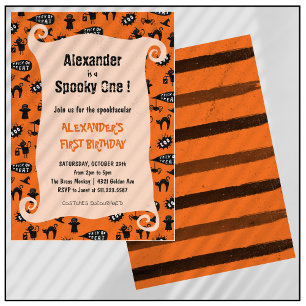 Invitation Éffrayant un Spooktacular Halloween 1er anniversai
