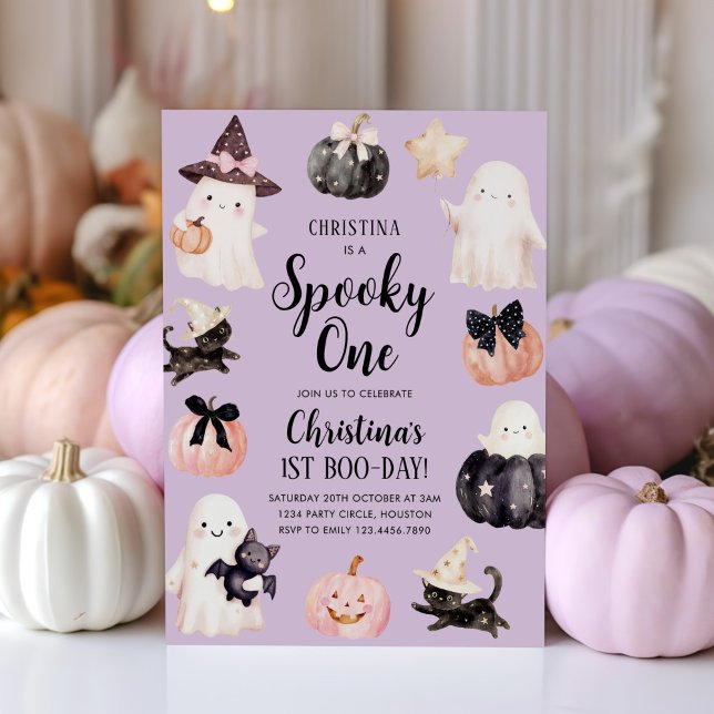 Invitation Éffrayant Une Halloween Fille 1er anniversaire (Créateur téléchargé)