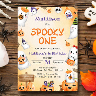 Invitation Éffrayant Une Halloween mignonne Fête Anniversaire