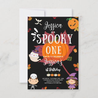 Invitation Éffrayant Une Mignonne Halloween Ghost 1ère fête d