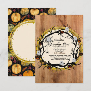 Invitation Éffrayant Une Mignonne Halloween Ghost 1ère fête d