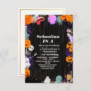Invitation Éffrayant Une Mignonne Halloween Ghost 1ère fête d