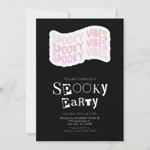 Invitation Éffrayant Vibes Moderne Minimaliste Halloween