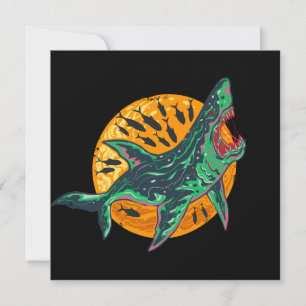 Invitation Éffrayant Zombie Requin Halloween Créature marine