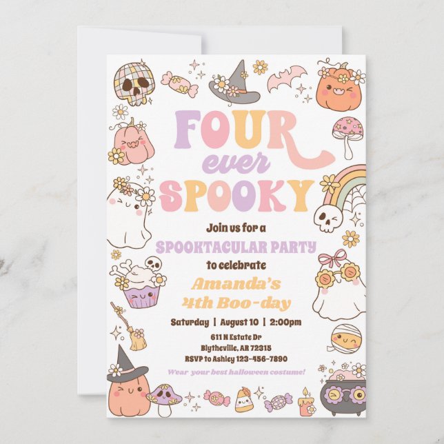 Invitation Éffrayante à la fête d'Halloween (Devant)
