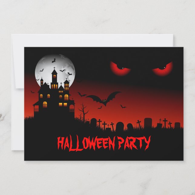 Invitation éffrayante de partie de Halloween (Devant)