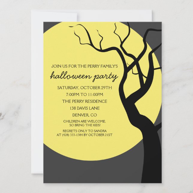 Invitation éffrayante de partie de Halloween de (Devant)