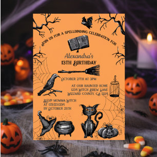 Invitation Éffrayante Eclosion Halloween fête d'anniversaire