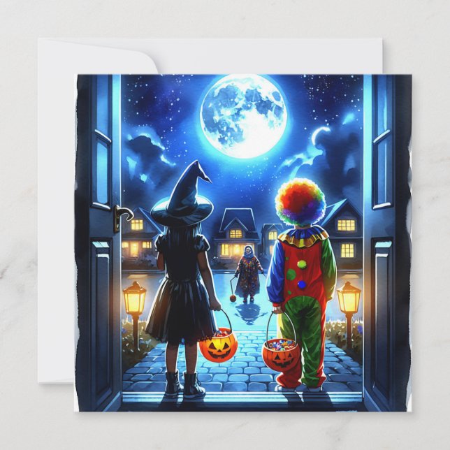 Invitation Éffrayante fête d'Halloween (Devant)
