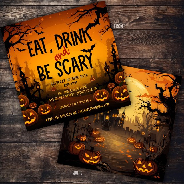Invitation Éffrayante fête d'Halloween (Créateur téléchargé)