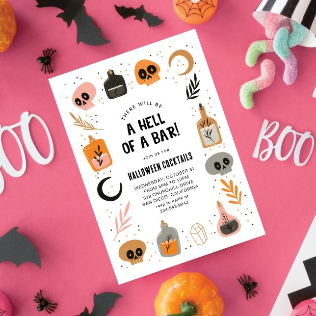 Invitation Éffrayante Halloween Adultes Costume & Cocktails P (Créateur téléchargé)