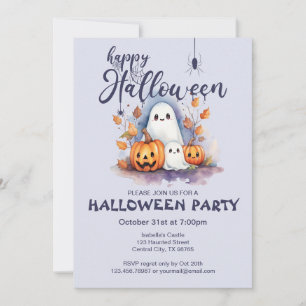 Invitation éffrayante Halloween Citrouille Ghost