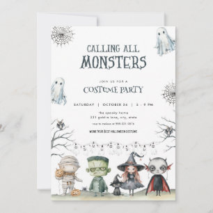 Invitation éffrayante Halloween Costume Party