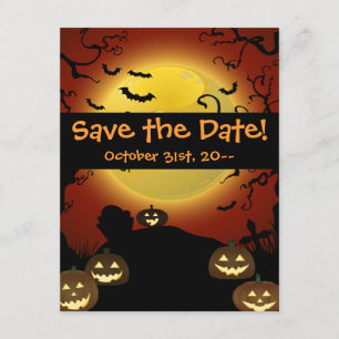 Invitation Éffrayante Halloween Moon, Citrouilles 