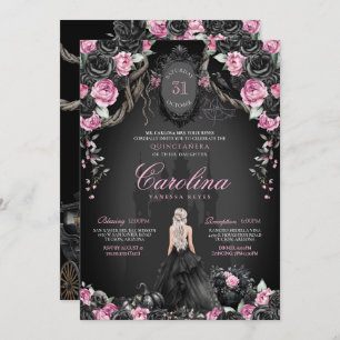 Invitation Éffrayante princesse gothique Halloween Quinceaner