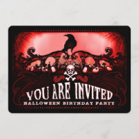 Éffrayante Red & Black Raven Halloween fête d'anni