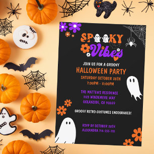 Invitation Éffrayante Vibes Retro Halloween