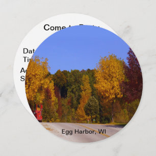 Invitation Egg Harbour, WI automne saison avec chariot