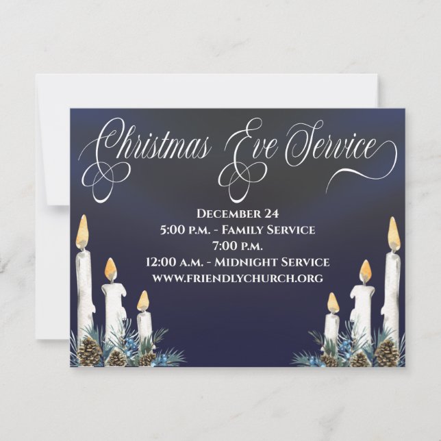 Invitation Église de service de la veille de Noël (Devant)
