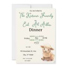 Eid  Al Adha Beige Cute Sheep Dinner 