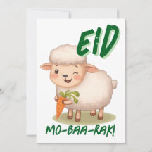 Eid Al Adha Mubarak Cute Sheep Greeting Card 