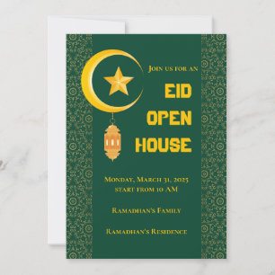 Invitation Eid al Fitr Moubarak Ramadan Kareem Moon Star