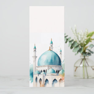 Invitation Eid Moubarak Aquarelle Mosquée 0902a
