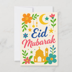 Invitation Eid Moubarak - Coloré pour les enfants Mosquée Fle