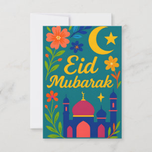 Invitation Eid Moubarak - Coloré pour les Enfants Mosquée Fle