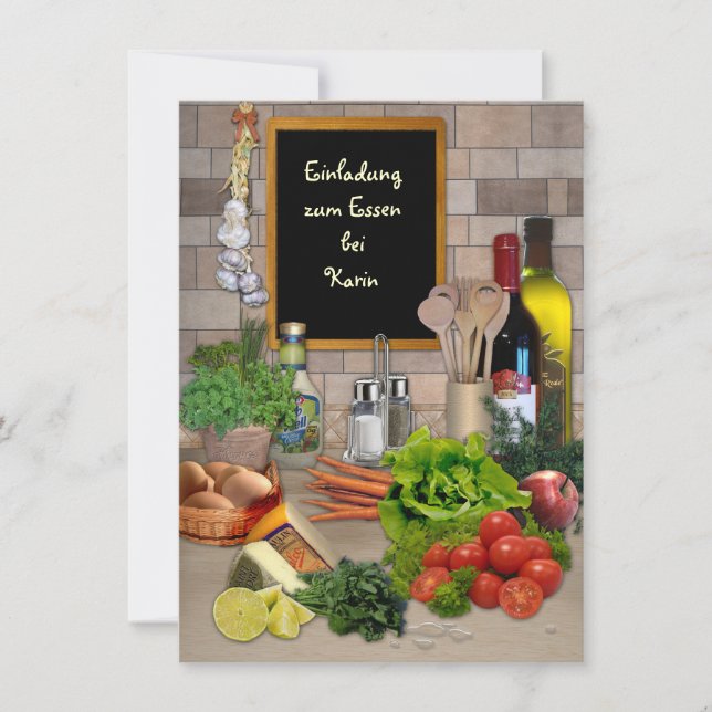 Invitation Einladung zum Essen (mit deinem Namen) (Devant)