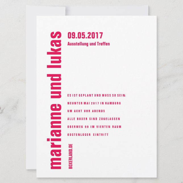 Invitation Einladungskarten puristisch (Devant)