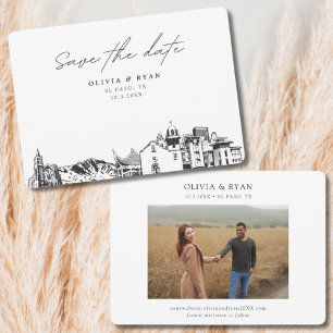 Invitation El Paso Mariage moderne Enregistrer la date
